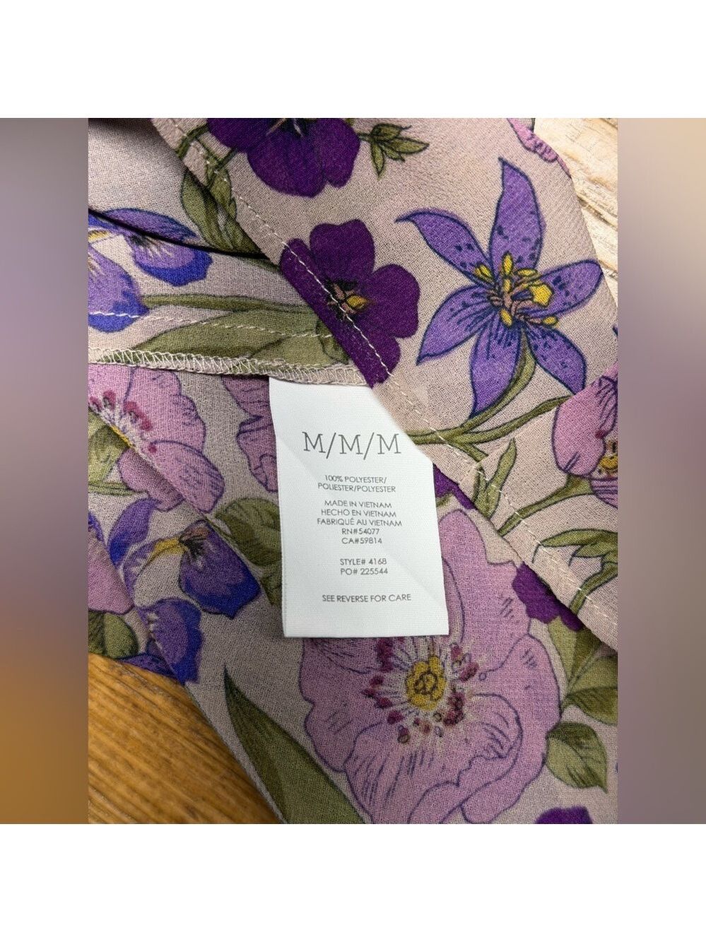 CAbi Purple Floral Sleeveless Trifle Top - Picture 4 of 9